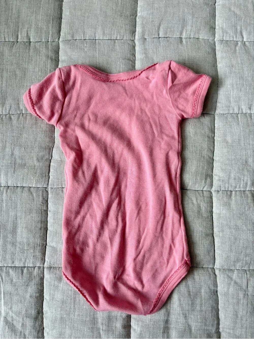 Petit Bateau Pink and Light Pink Short-Sleeve Baby Bodysuits, 0-3m